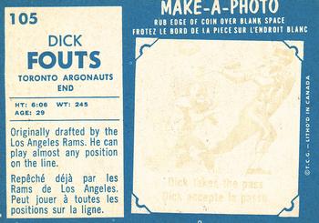 1961 Topps CFL #105 Dick Fouts Back