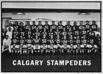1961 Topps CFL #29 Stampeders Team Photo Front
