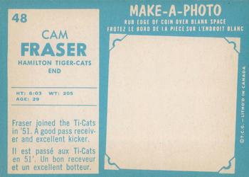 1961 Topps CFL #48 Cam Fraser Back