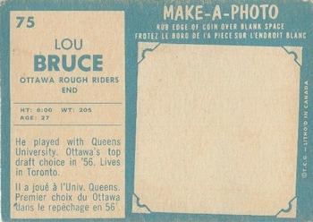 1961 Topps CFL #75 Lou Bruce Back