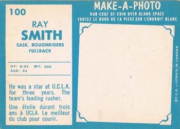 1961 Topps CFL #100 Ray Smith Back