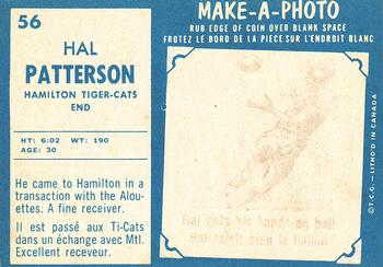 1961 Topps CFL #56 Hal Patterson Back