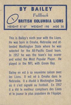 1962 Topps CFL #1 By Bailey Back