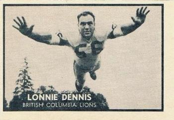 1962 Topps CFL #8 Lonnie Dennis Front