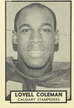 1962 Topps CFL #23 Lovell Coleman Front