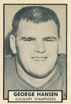 1962 Topps CFL #27 George Hansen Front
