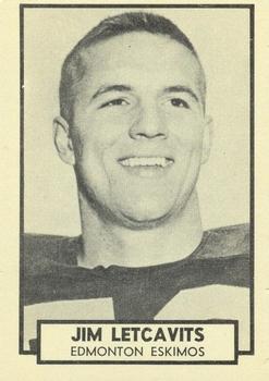 1962 Topps CFL #50 Jim Letcavits Front
