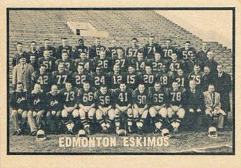 1962 Topps CFL #58 Edmonton Eskimos Front