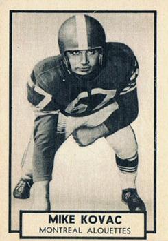 1962 Topps CFL #88 Mike Kovac Front