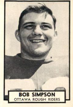 1962 Topps CFL #108 Bob Simpson Front