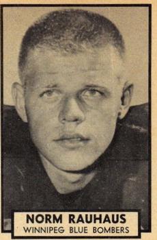 1962 Topps CFL #164 Norm Rauhaus Front