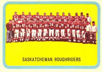 1963 Topps CFL #67 Saskatchewan Roughriders Front