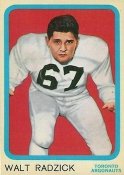 1963 Topps CFL #76 Walt Radzick Front