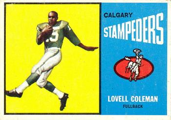 1964 Topps CFL #11 Lovell Coleman Front