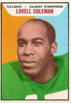 1965 Topps CFL #18 Lovell Coleman Front