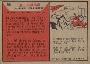 1965 Topps CFL #90 Ed Buchanan Back