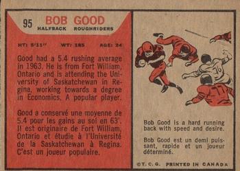 1965 Topps CFL #95 Bob Good Back