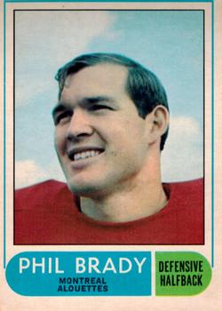 1968 O-Pee-Chee CFL #5 Phil Brady Front
