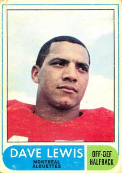 1968 O-Pee-Chee CFL #6 Dave Lewis Front