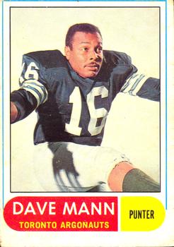 1968 O-Pee-Chee CFL #31 Dave Mann Front