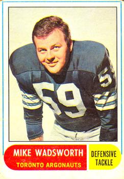 1968 O-Pee-Chee CFL #38 Mike Wadsworth Front