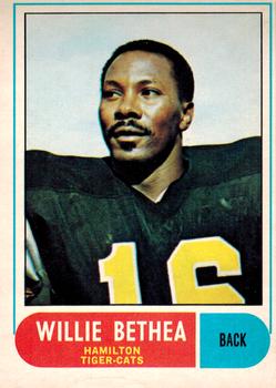 1968 O-Pee-Chee CFL #52 Willie Bethea Front