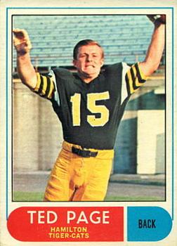 1968 O-Pee-Chee CFL #56 Ted Page Front