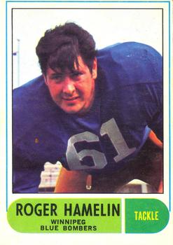 1968 O-Pee-Chee CFL #63 Roger Hamelin Front