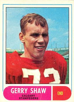 1968 O-Pee-Chee CFL #74 Gerry Shaw Front