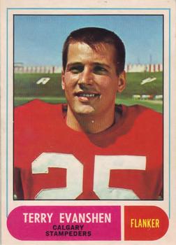 1968 O-Pee-Chee CFL #78 Terry Evanshen Front