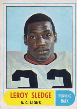 1968 O-Pee-Chee CFL #118 Leroy Sledge Front