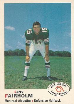1970 O-Pee-Chee CFL #102 Larry Fairholm Front