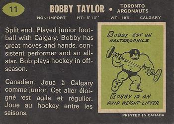 1970 O-Pee-Chee CFL #11 Bobby Taylor Back