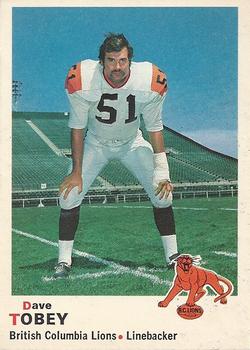 1970 O-Pee-Chee CFL #27 Dave Tobey Front