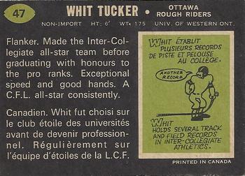 1970 O-Pee-Chee CFL #47 Whit Tucker Back