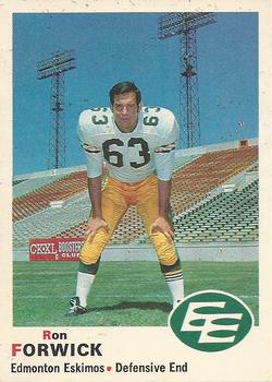 1970 O-Pee-Chee CFL #54 Ron Forwick Front