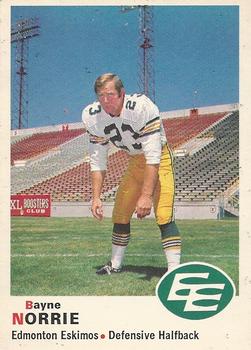 1970 O-Pee-Chee CFL #60 Bayne Norrie Front