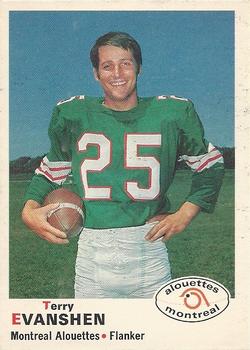 1970 O-Pee-Chee CFL #98 Terry Evanshen Front