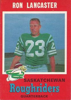 1971 O-Pee-Chee CFL #101 Ron Lancaster Front