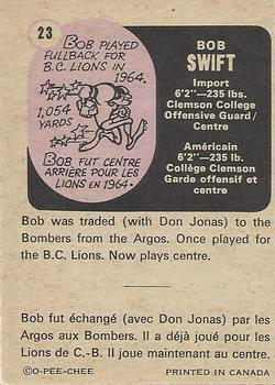1971 O-Pee-Chee CFL #23 Bob Swift Back