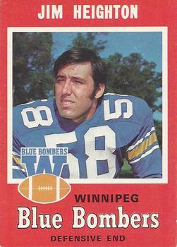1971 O-Pee-Chee CFL #27 Jim Heighton Front