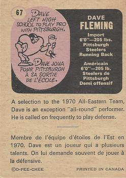 1971 O-Pee-Chee CFL #67 Dave Fleming Back