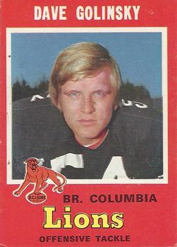 1971 O-Pee-Chee CFL #39 Dave Golinsky Front