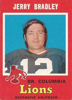 1971 O-Pee-Chee CFL #44 Jerry Bradley Front