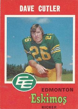 1971 O-Pee-Chee CFL #52 Dave Cutler Front