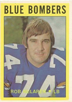 1972 O-Pee-Chee CFL #111 Rob McLaren Front