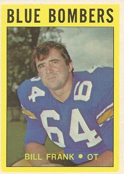 1972 O-Pee-Chee CFL #113 Bill Frank Front
