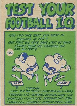 1972 O-Pee-Chee CFL #122 Pro Action Back