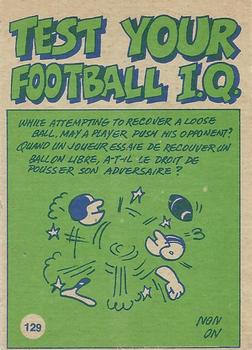 1972 O-Pee-Chee CFL #129 Pro Action Back