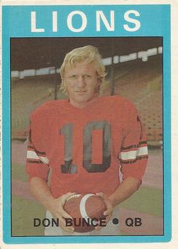 1972 O-Pee-Chee CFL #49 Don Bunce Front